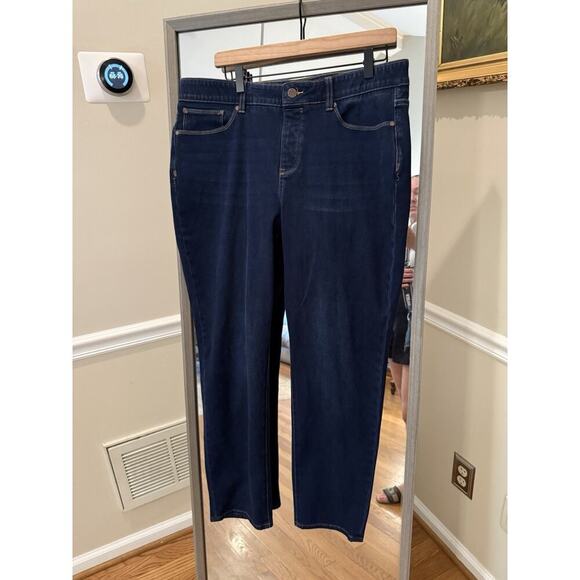 Soft Surroundings Supremely Soft Jeans High Rise Skinny Ankle Dark Wash Large - Picture 1 of 5